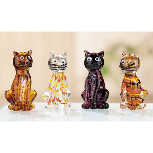 Glassculptuur 'Cat Lou'